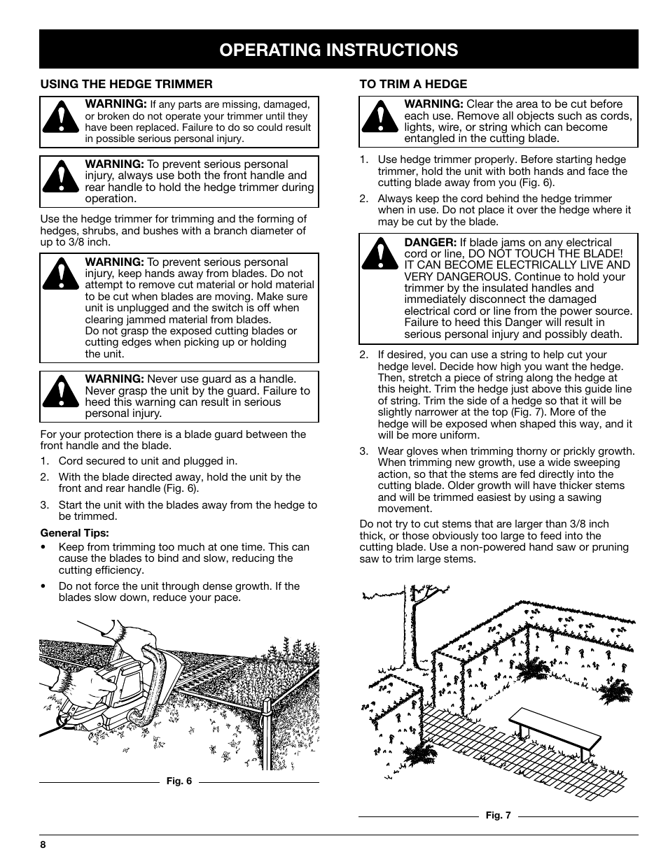 Operating instructions | Ryobi HT816r User Manual | Page 8 / 14