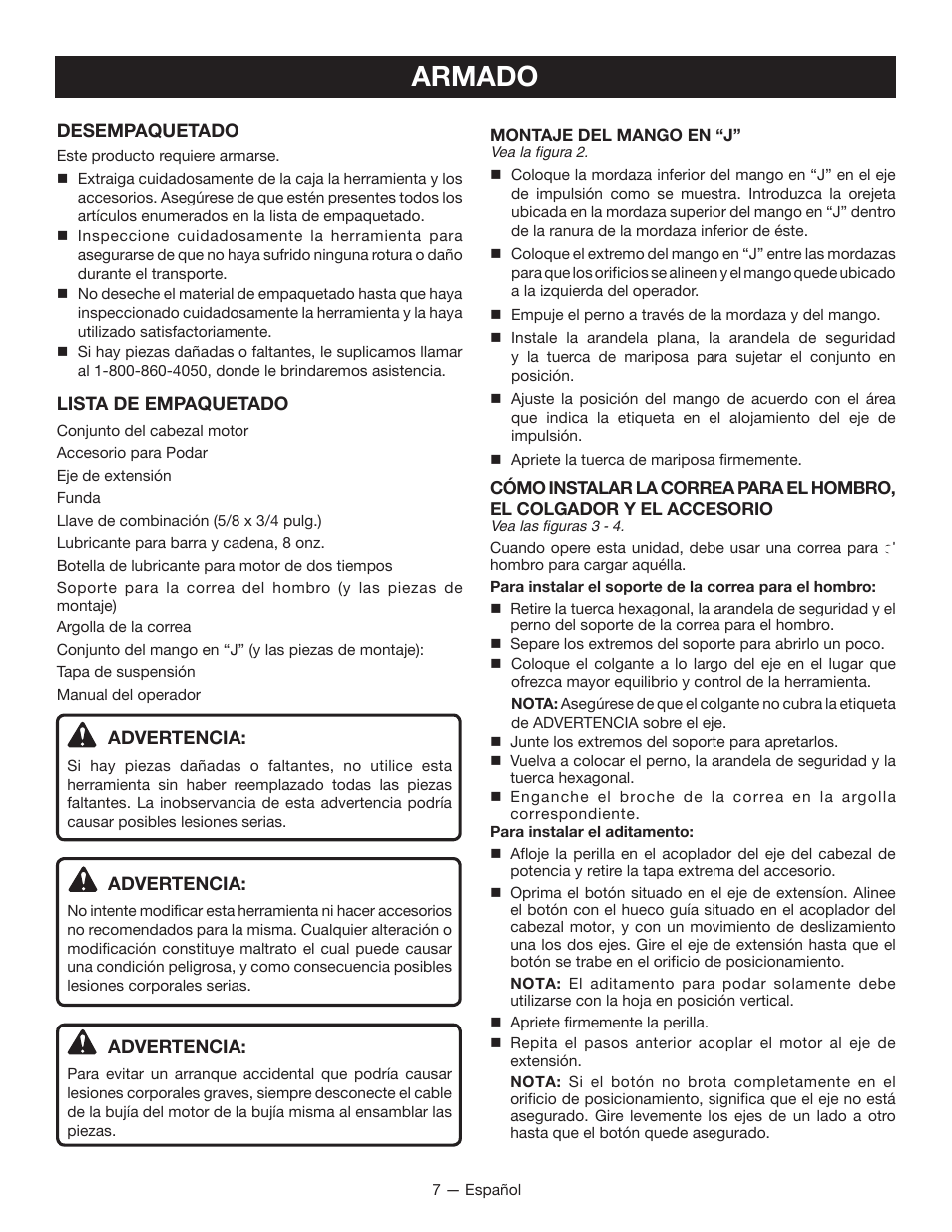 Armado | Ryobi RY52907 User Manual | Page 41 / 52