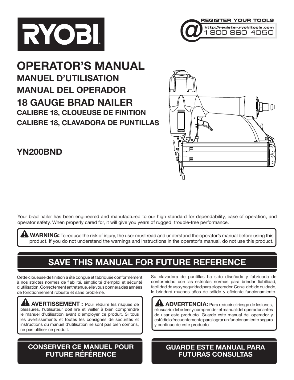 Ryobi YN200BND User Manual | 44 pages