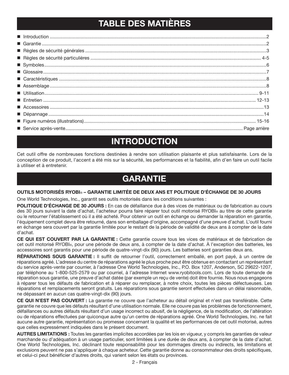 Ryobi YN200BND User Manual | Page 15 / 44