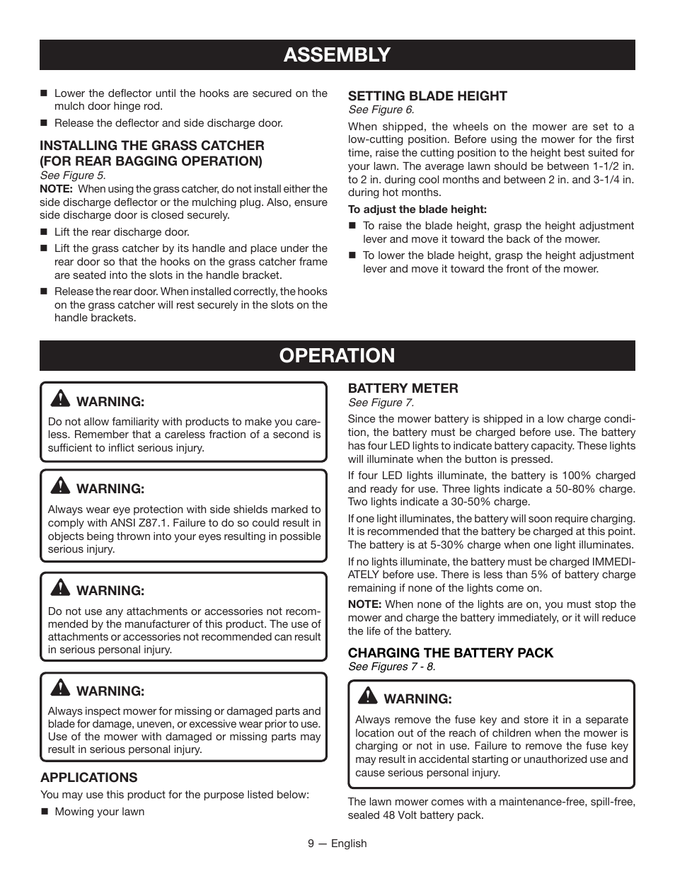 Assembly operation | Ryobi RY14110 User Manual | Page 13 / 48