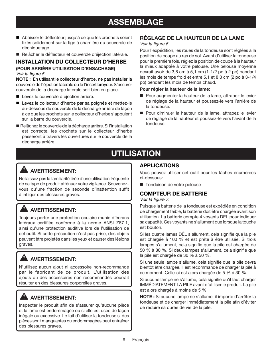 Assemblage utilisation | Ryobi RY14110 User Manual | Page 26 / 48
