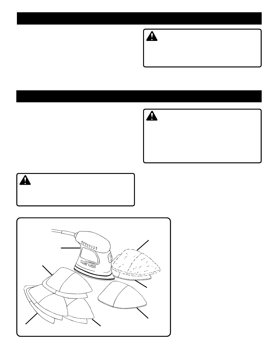 Unpacking features, Warning | Ryobi CFS1500 User Manual | Page 7 / 12