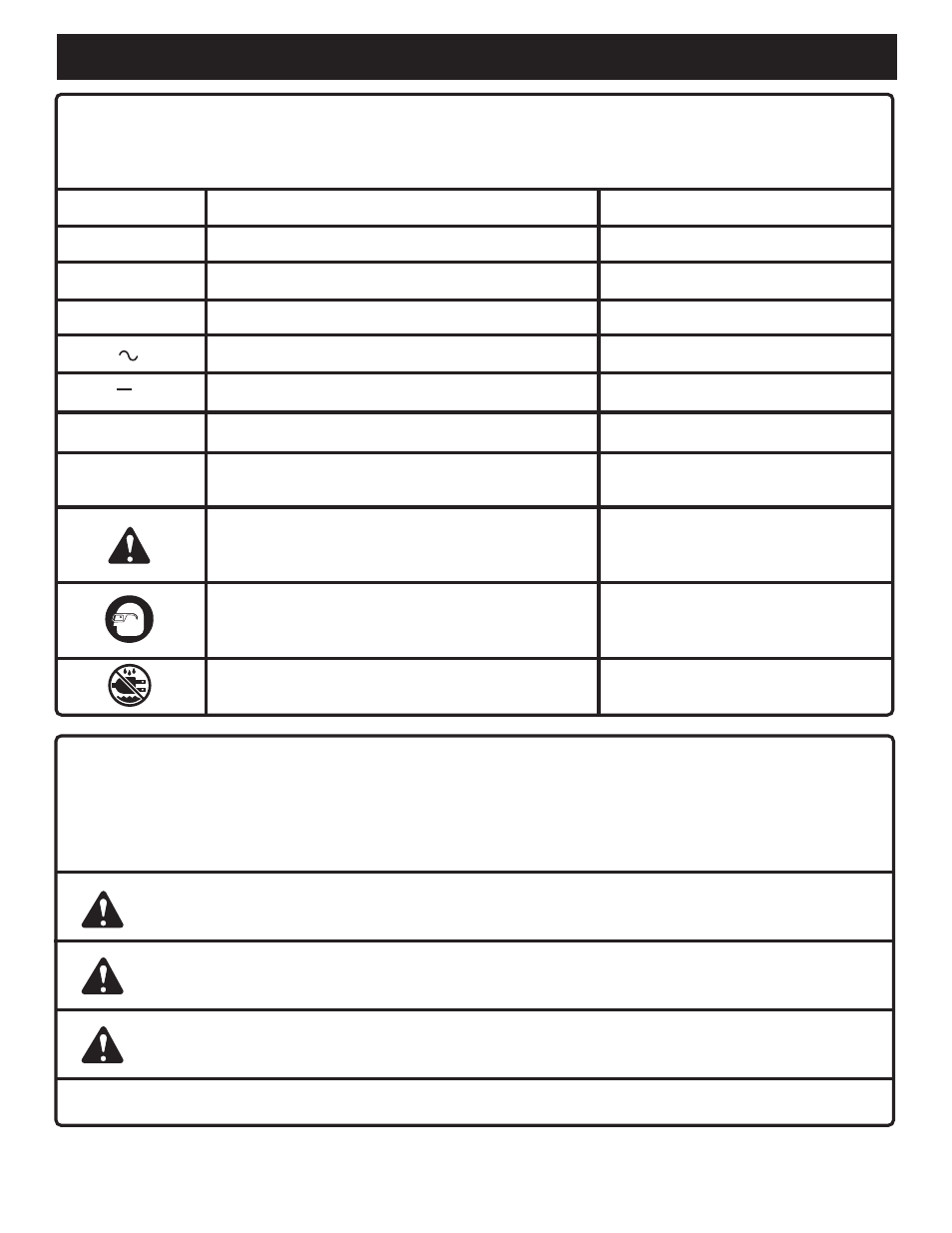 Symbols | Ryobi SA60 User Manual | Page 6 / 20