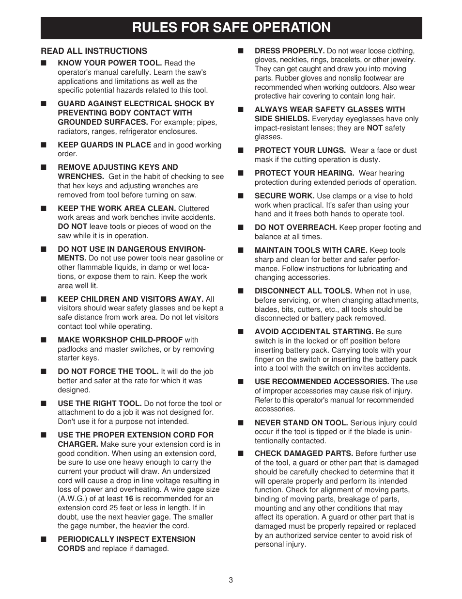 Rules for safe operation | Ryobi MS180 User Manual | Page 3 / 32