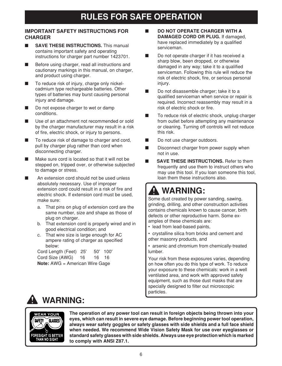 Warning, Rules for safe operation | Ryobi MS180 User Manual | Page 6 / 32