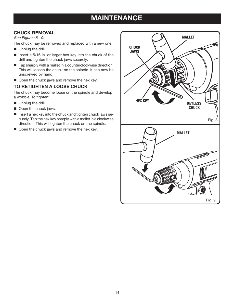 Maintenance | Ryobi D41 User Manual | Page 14 / 16