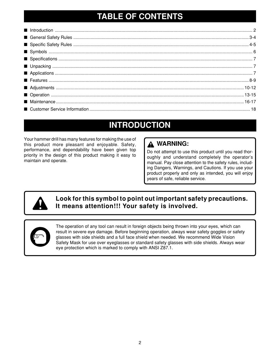 Ryobi HD1800M User Manual | Page 2 / 18