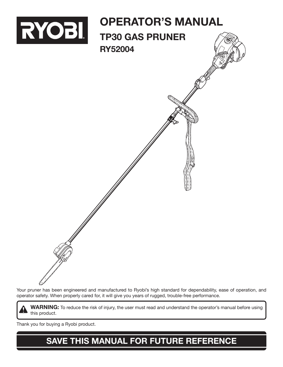 Ryobi RY52004 User Manual | 24 pages