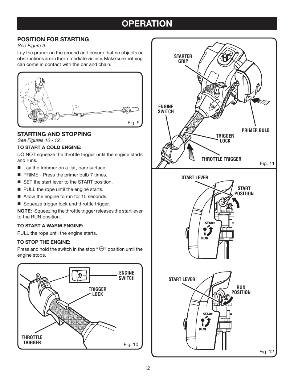 Operation | Ryobi RY52004 User Manual | Page 12 / 24