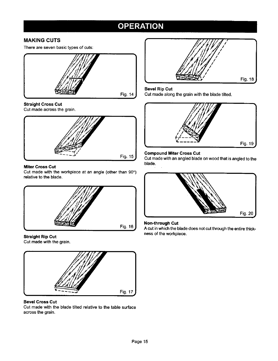 Operation | Ryobi BTS10 User Manual | Page 15 / 24