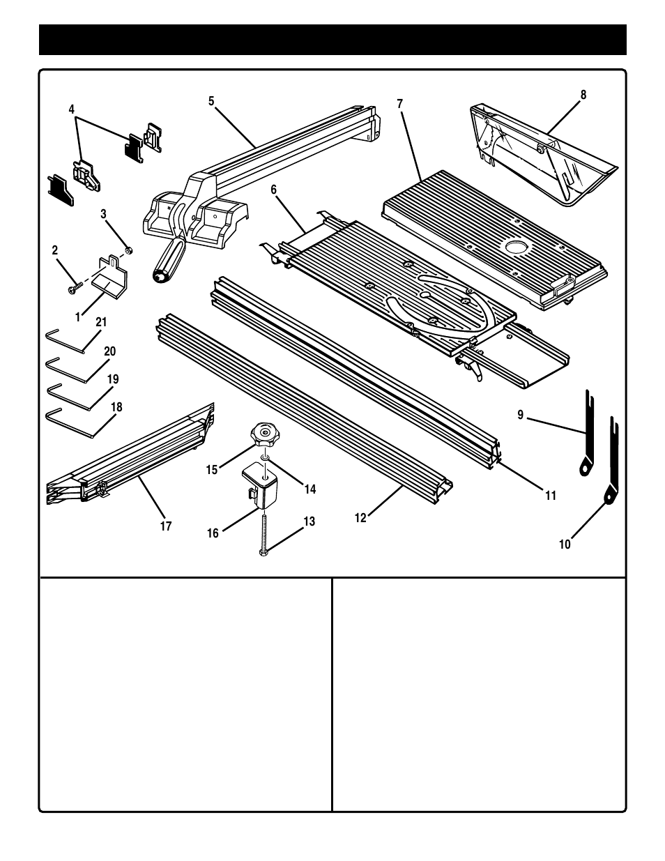 Loose parts list | Ryobi BT3100-1 User Manual | Page 10 / 52