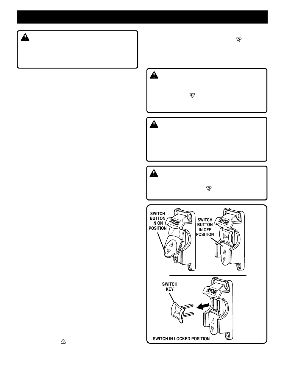 Features, Warning | Ryobi BT3100-1 User Manual | Page 13 / 52