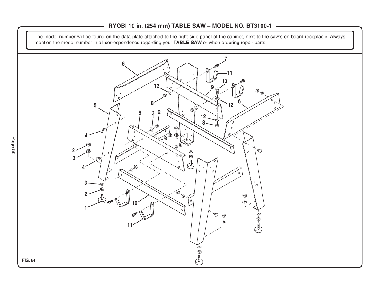 Ryobi BT3100-1 User Manual | Page 50 / 52