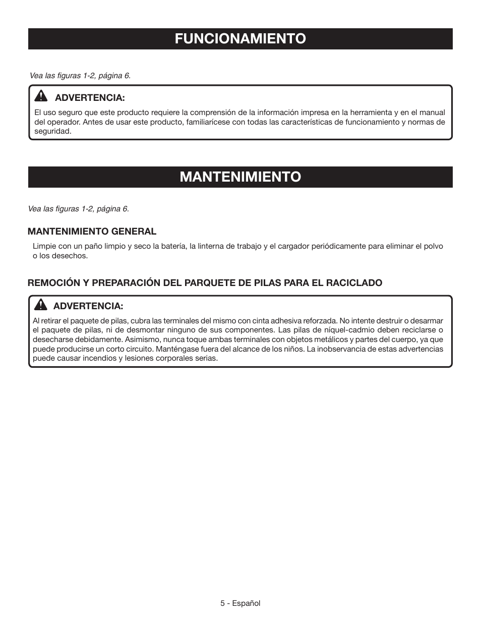 Mantenimiento, Funcionamiento | Ryobi P700 User Manual | Page 13 / 16