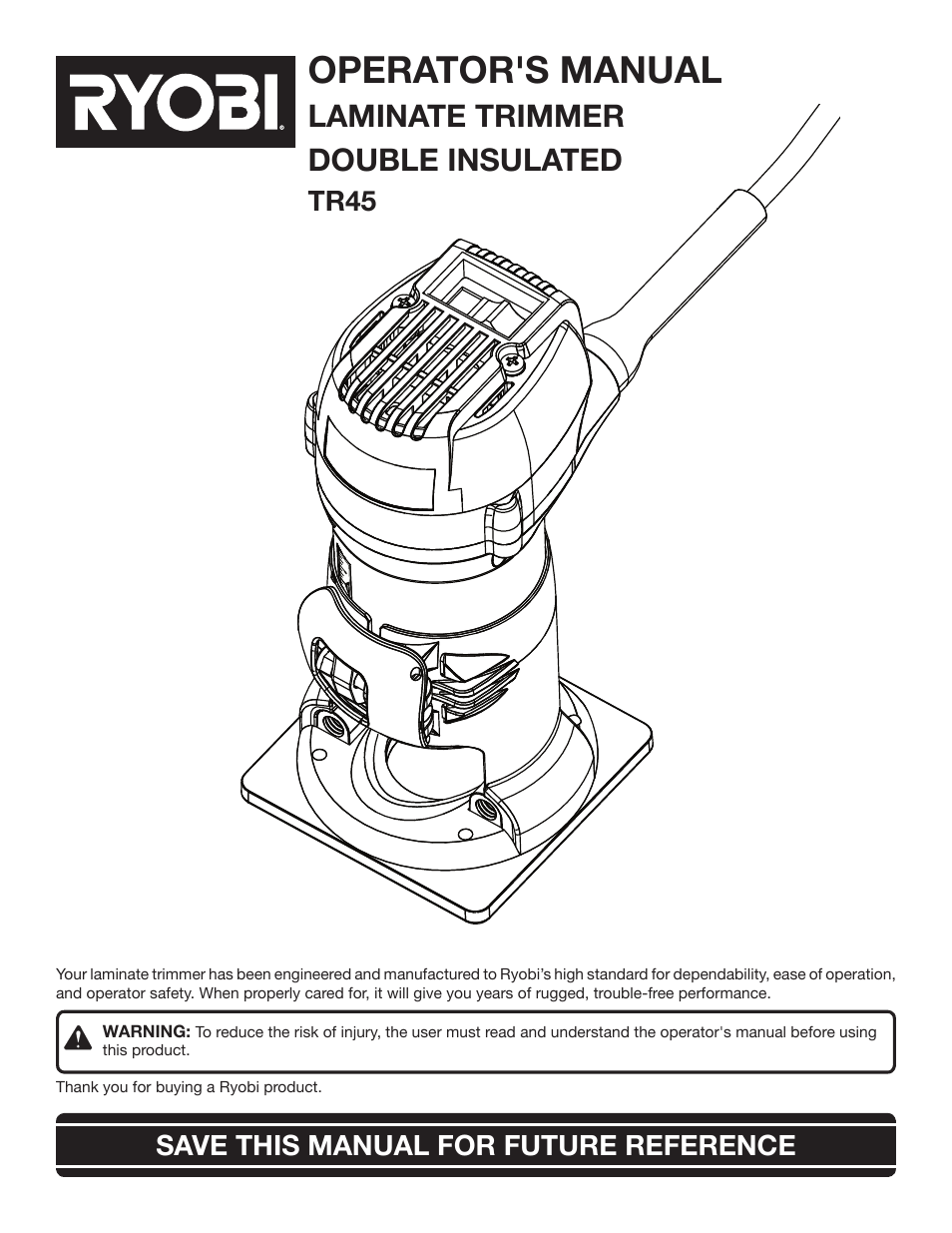 Ryobi TR45K User Manual | 20 pages