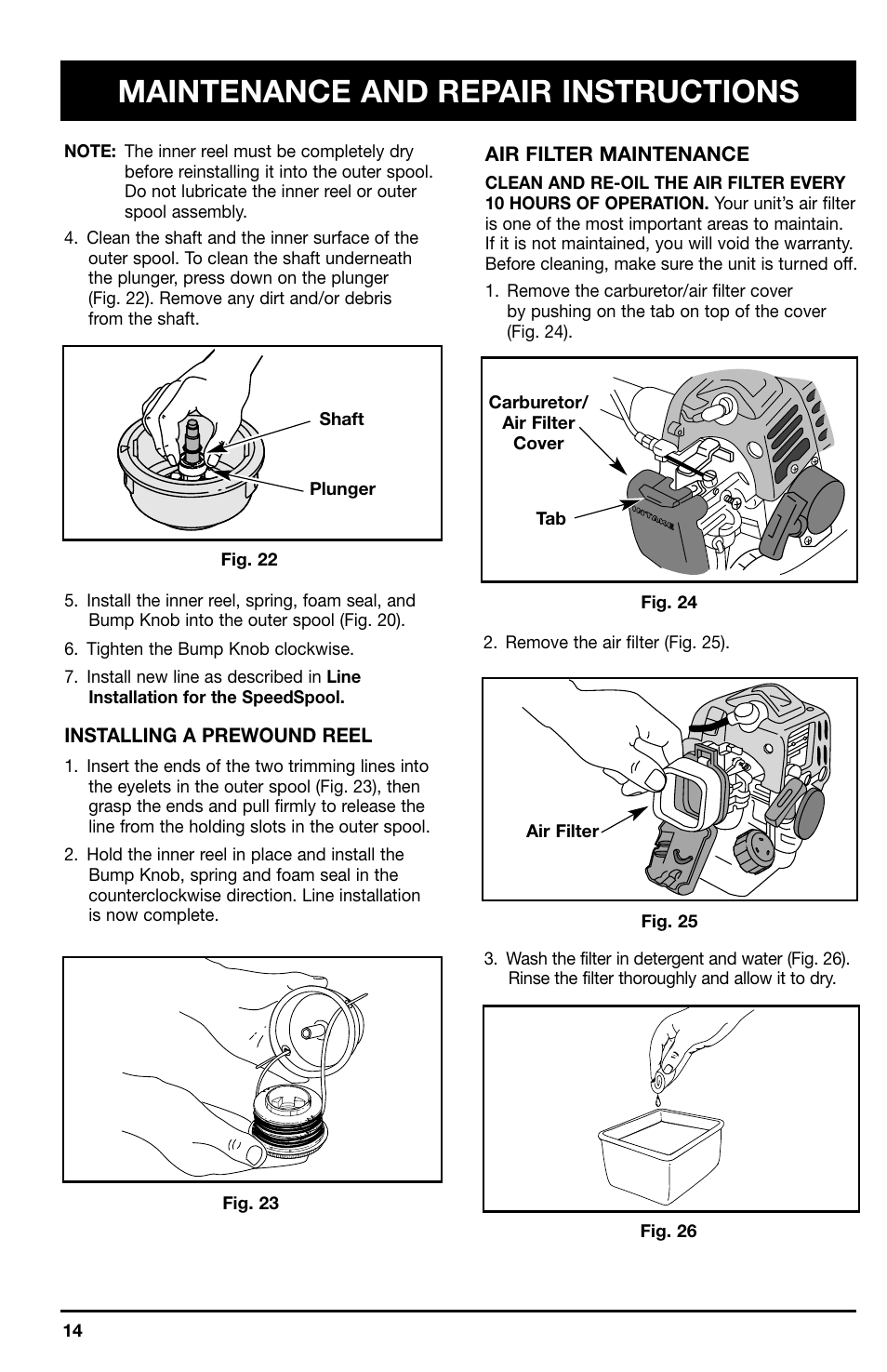 Maintenance and repair instructions | Ryobi 2075r User Manual | Page 14 / 20