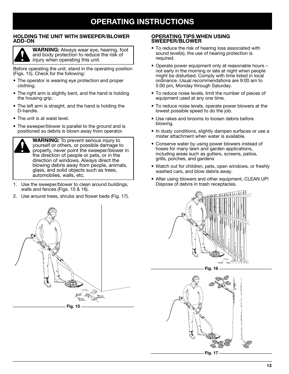 Operating instructions | Ryobi 130rEB User Manual | Page 13 / 20