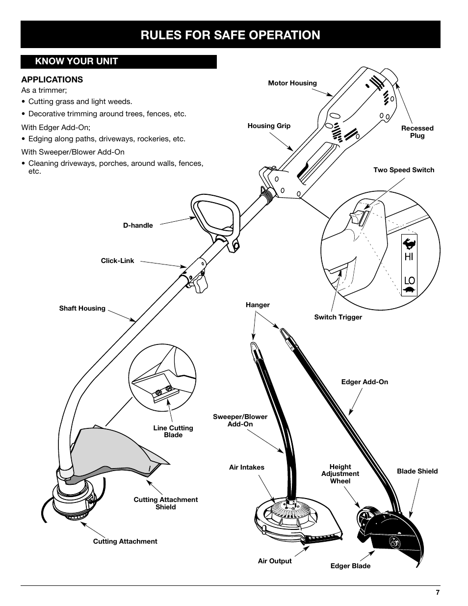 Rules for safe operation | Ryobi 130rEB User Manual | Page 7 / 20