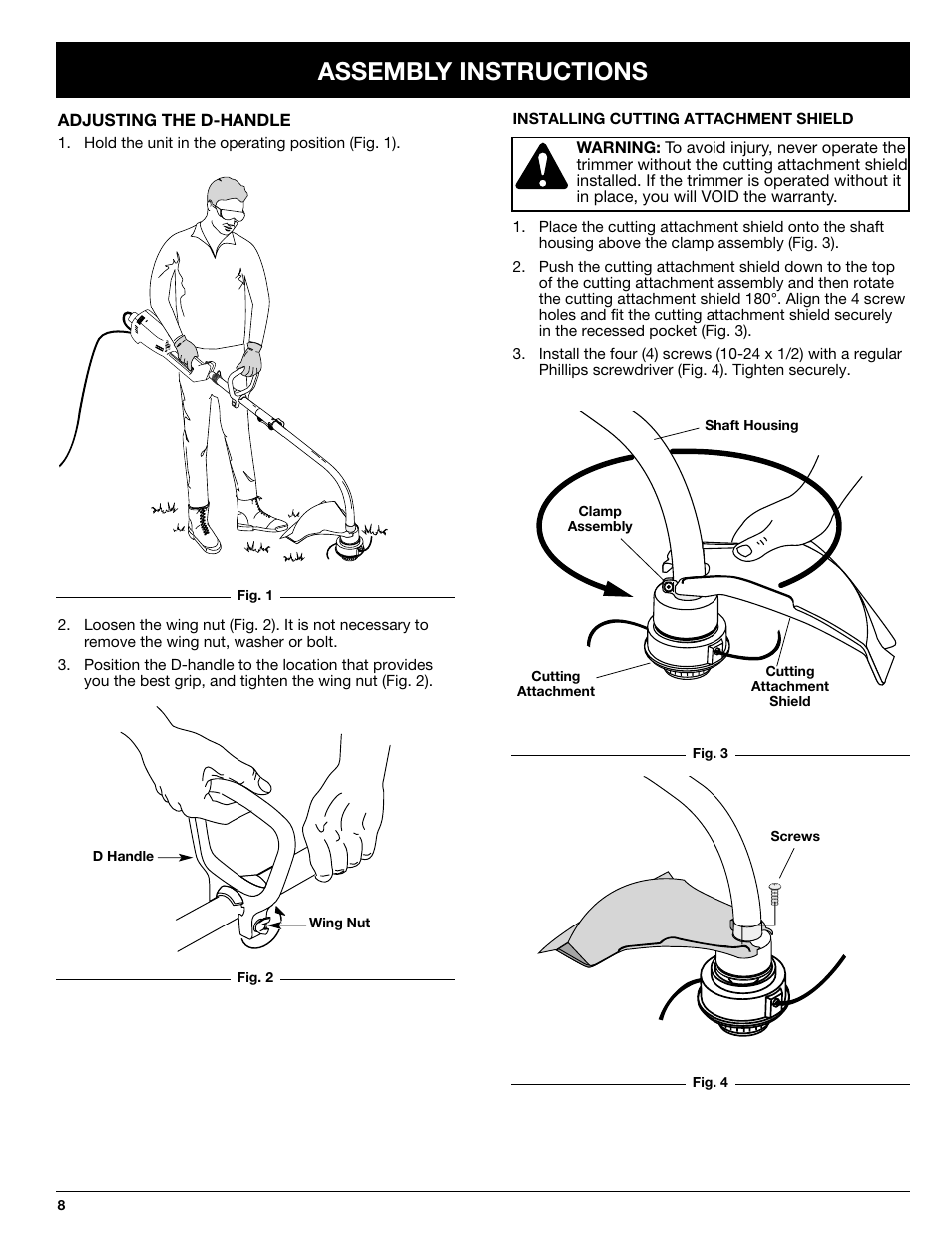 Assembly instructions | Ryobi 130rEB User Manual | Page 8 / 20