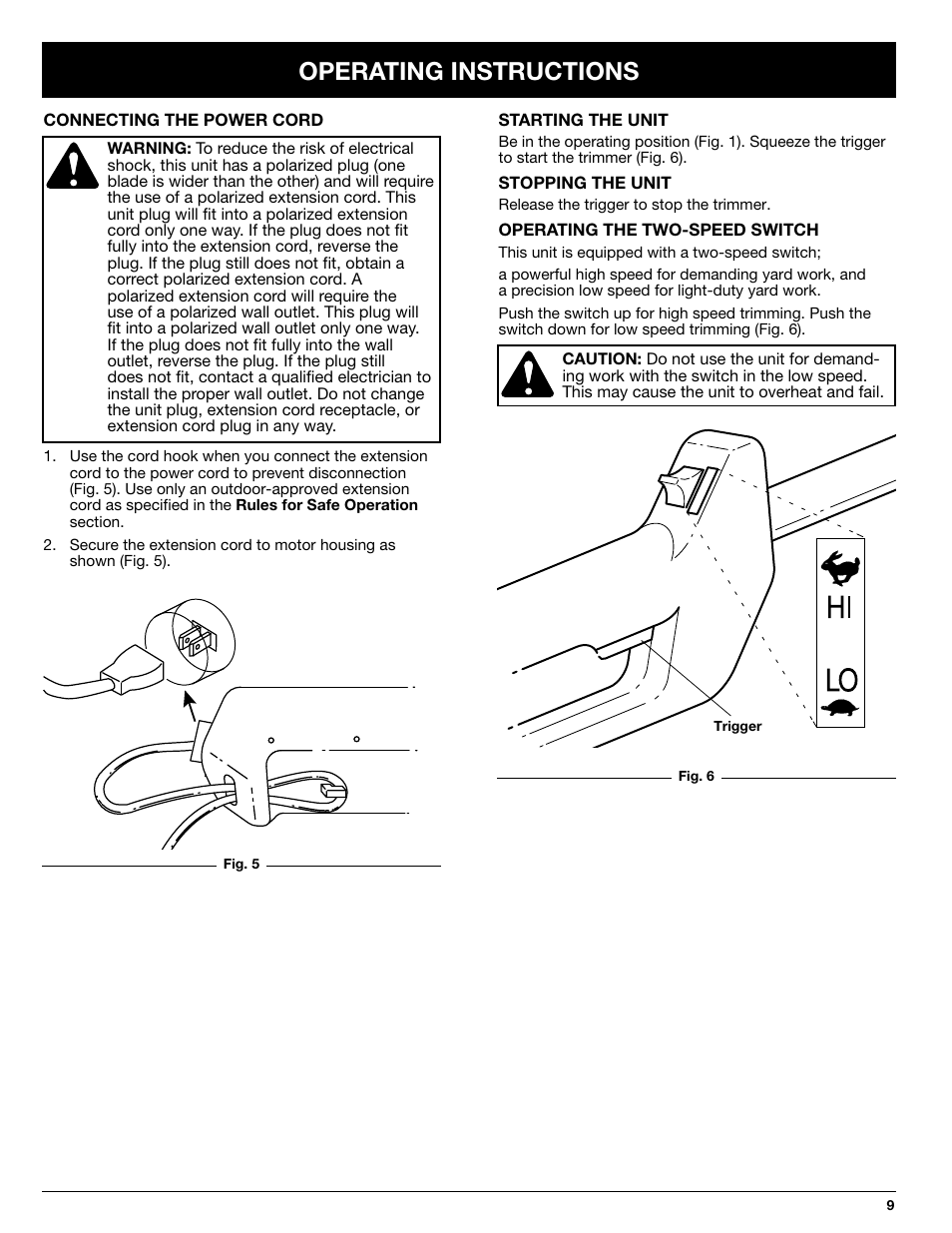 Operating instructions | Ryobi 130rEB User Manual | Page 9 / 20