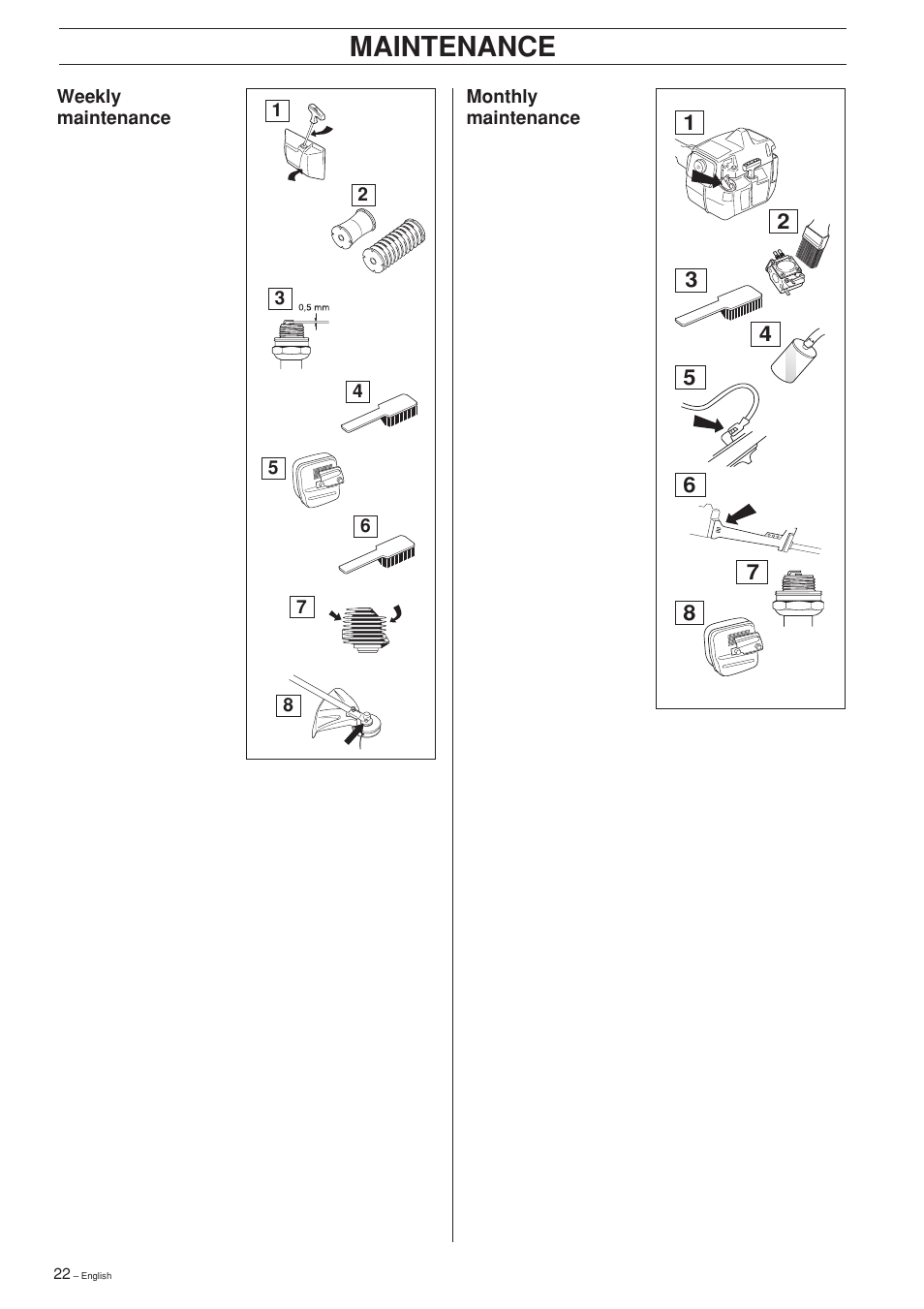 Maintenance | Ryobi 240RJ User Manual | Page 22 / 37