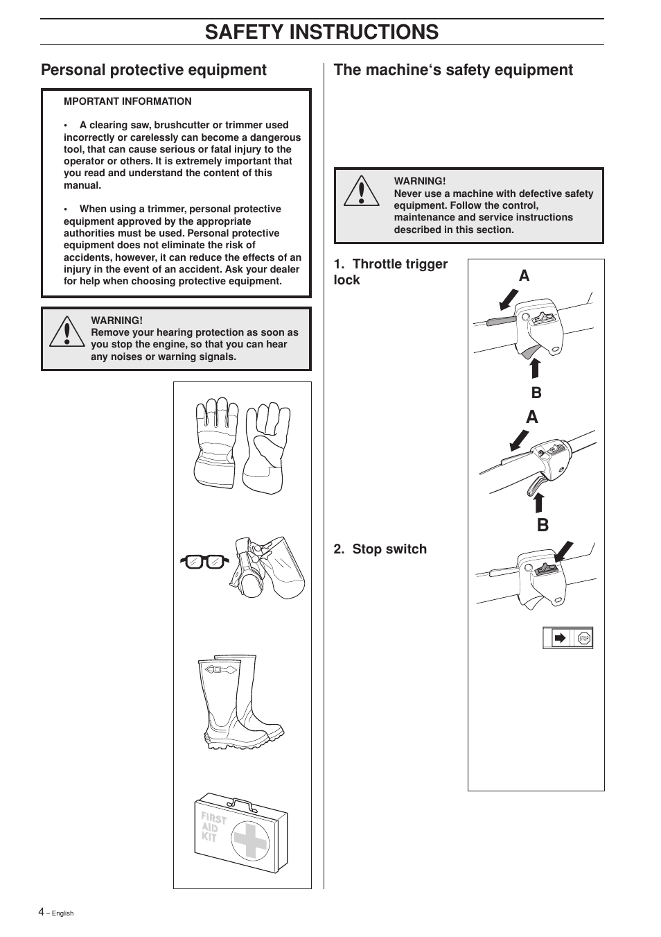 Safety instructions | Ryobi 240RJ User Manual | Page 4 / 37