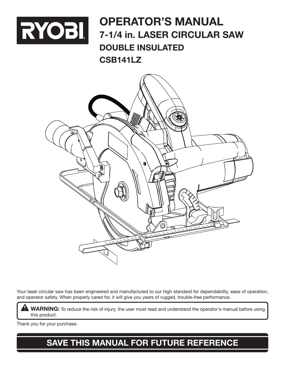 Ryobi CSB141LZ User Manual | 24 pages