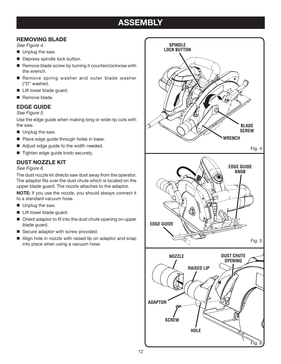 Assembly | Ryobi CSB141LZ User Manual | Page 12 / 24