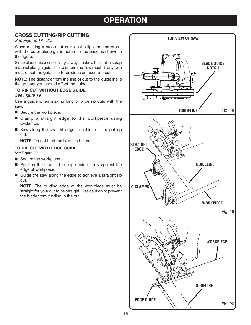 Operation | Ryobi CSB141LZ User Manual | Page 18 / 24