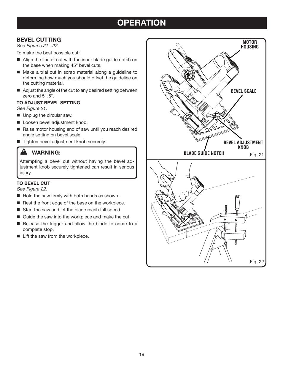Operation | Ryobi CSB141LZ User Manual | Page 19 / 24