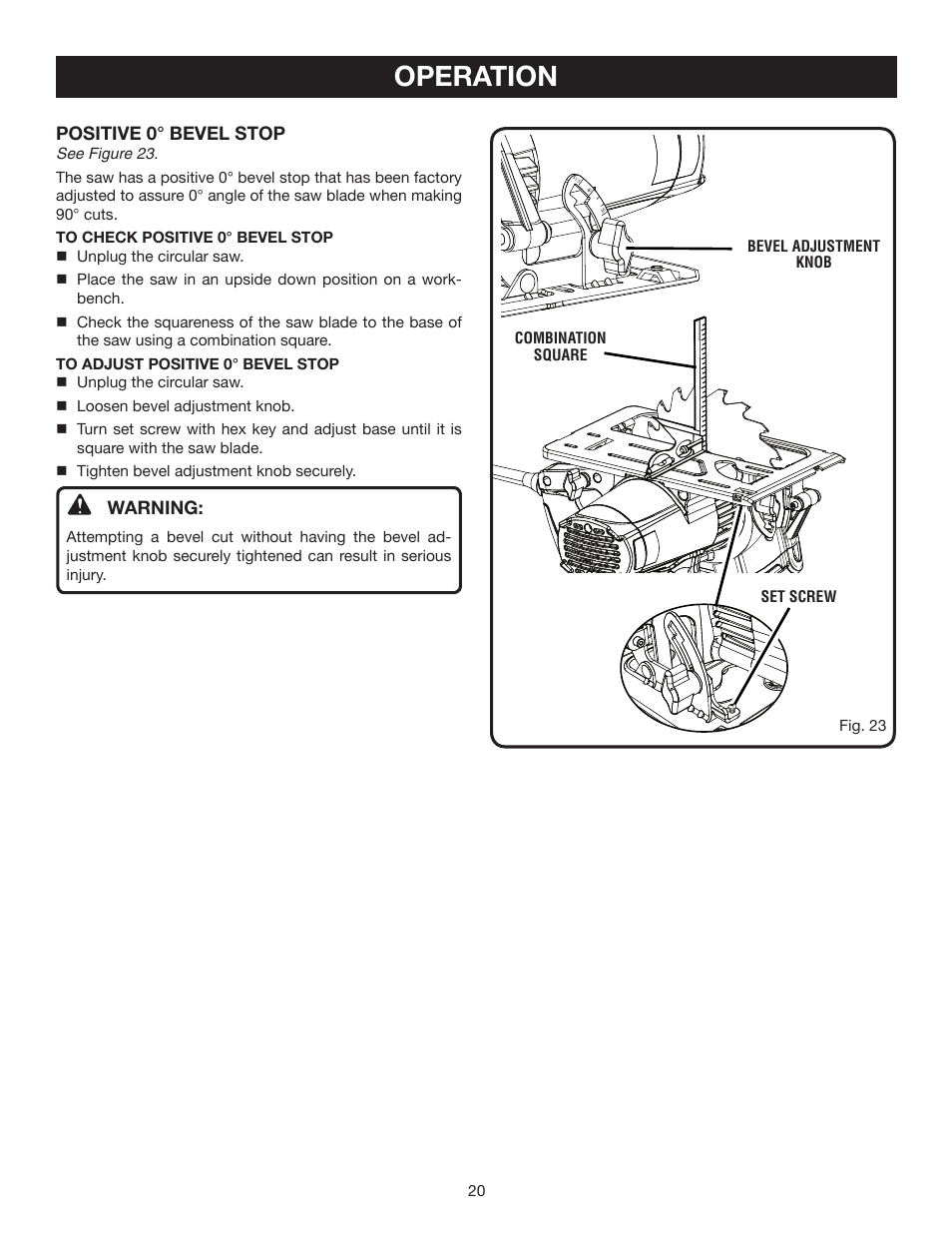 Operation | Ryobi CSB141LZ User Manual | Page 20 / 24