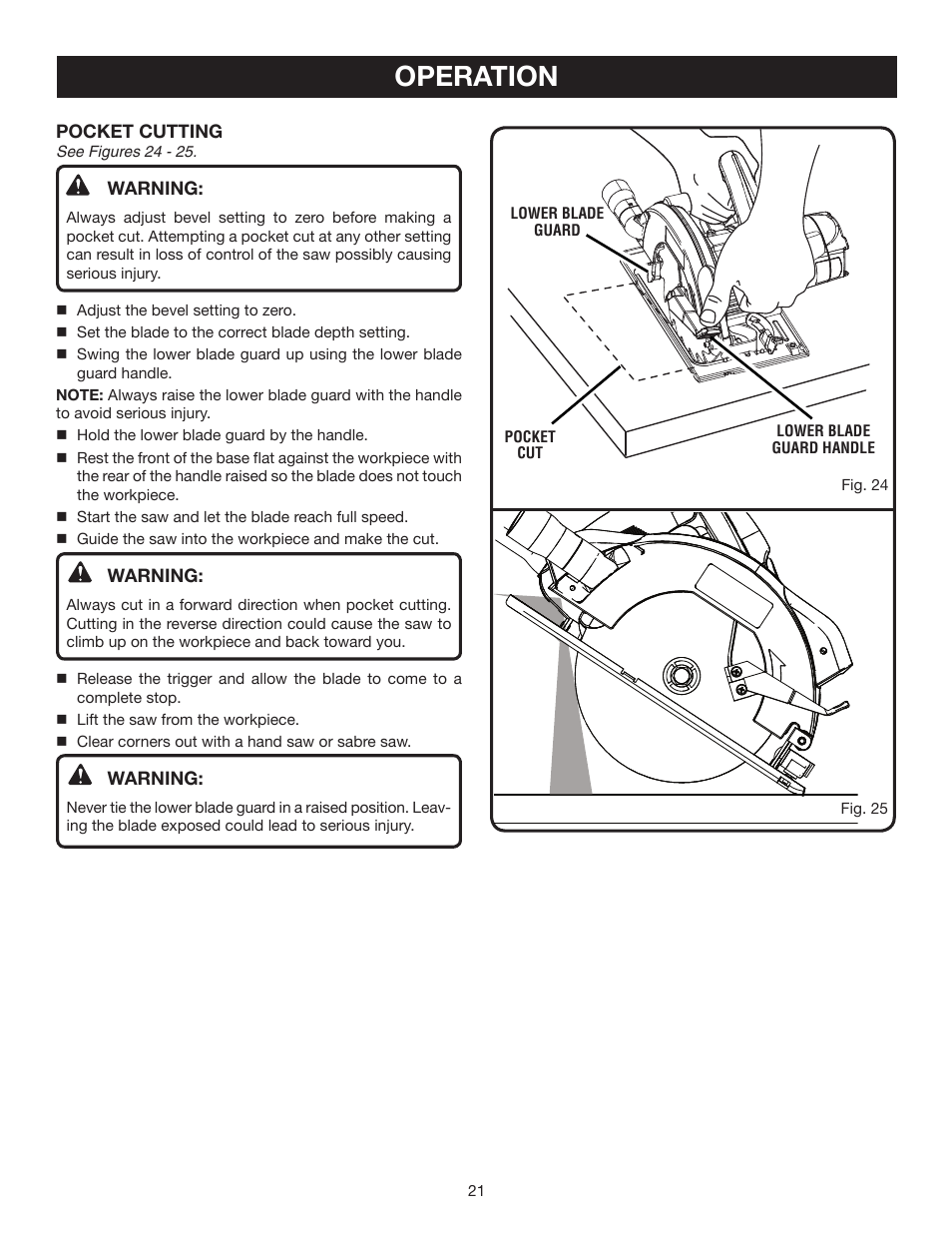 Operation | Ryobi CSB141LZ User Manual | Page 21 / 24