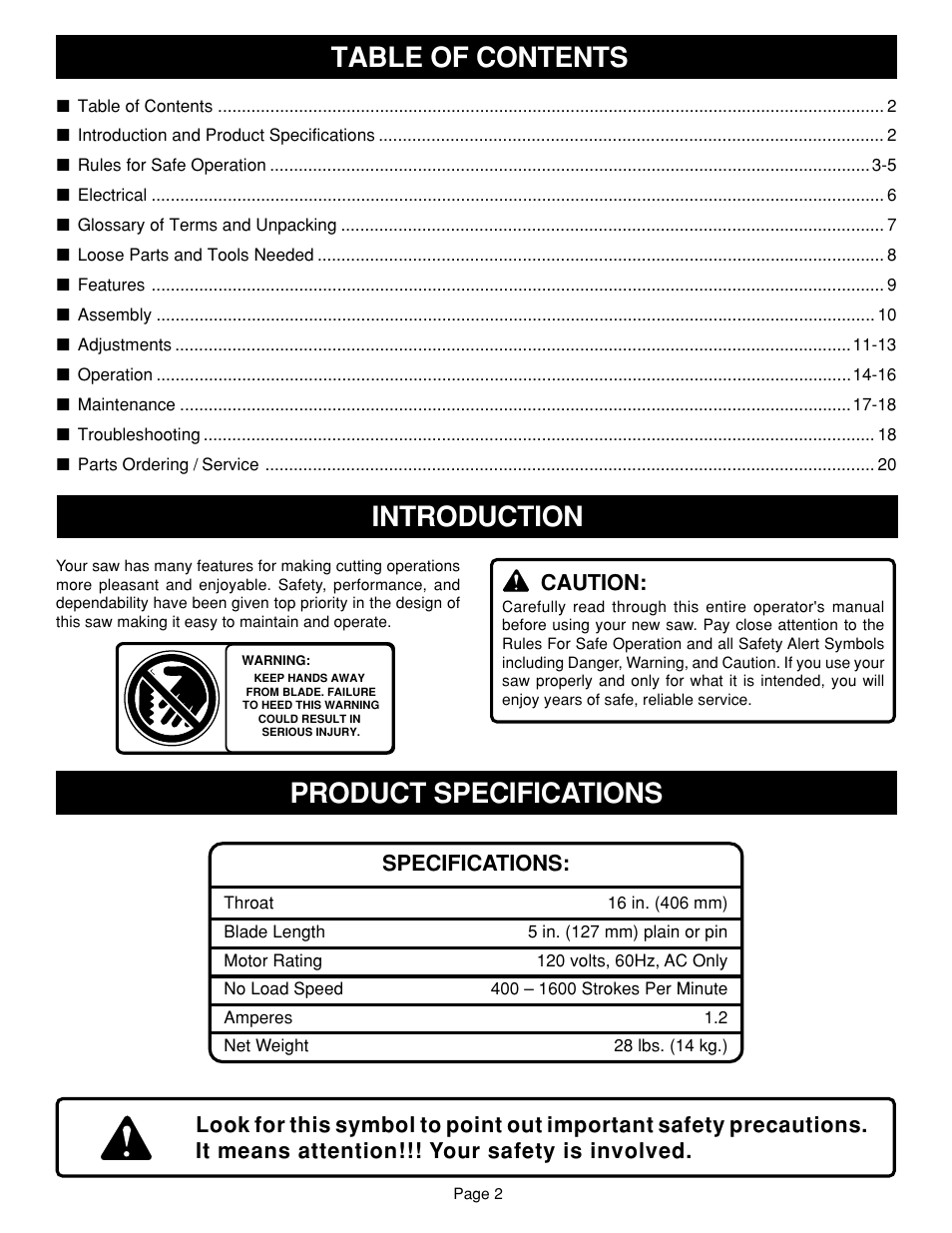 Ryobi SC164VS User Manual | Page 2 / 20