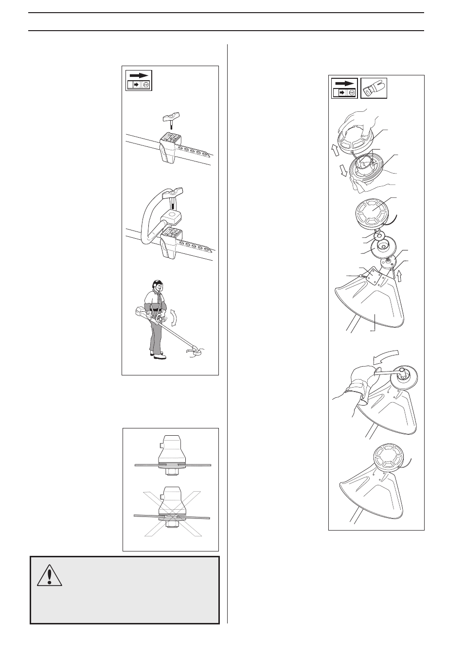 Assembly, Assembling the loop handlebar, Assembly of the trimmer head | Ryobi 227 L User Manual | Page 12 / 33