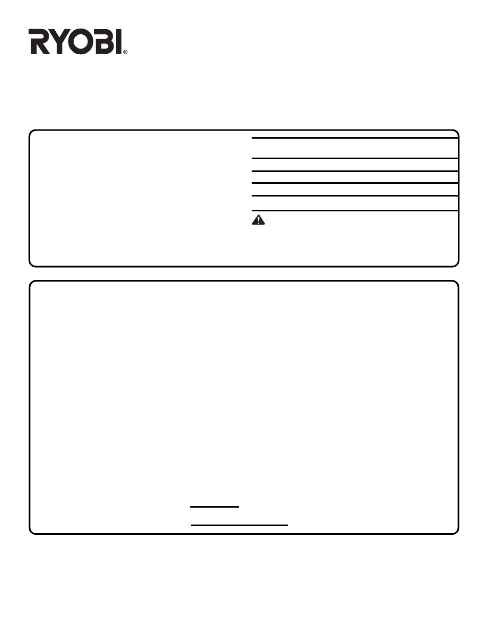 Double insulated, Service, Model no. and serial no | How to order repair parts, Extension cord caution, Ryobi america corp, Ryobi canada inc | Ryobi RJ150V-02 User Manual | Page 14 / 14