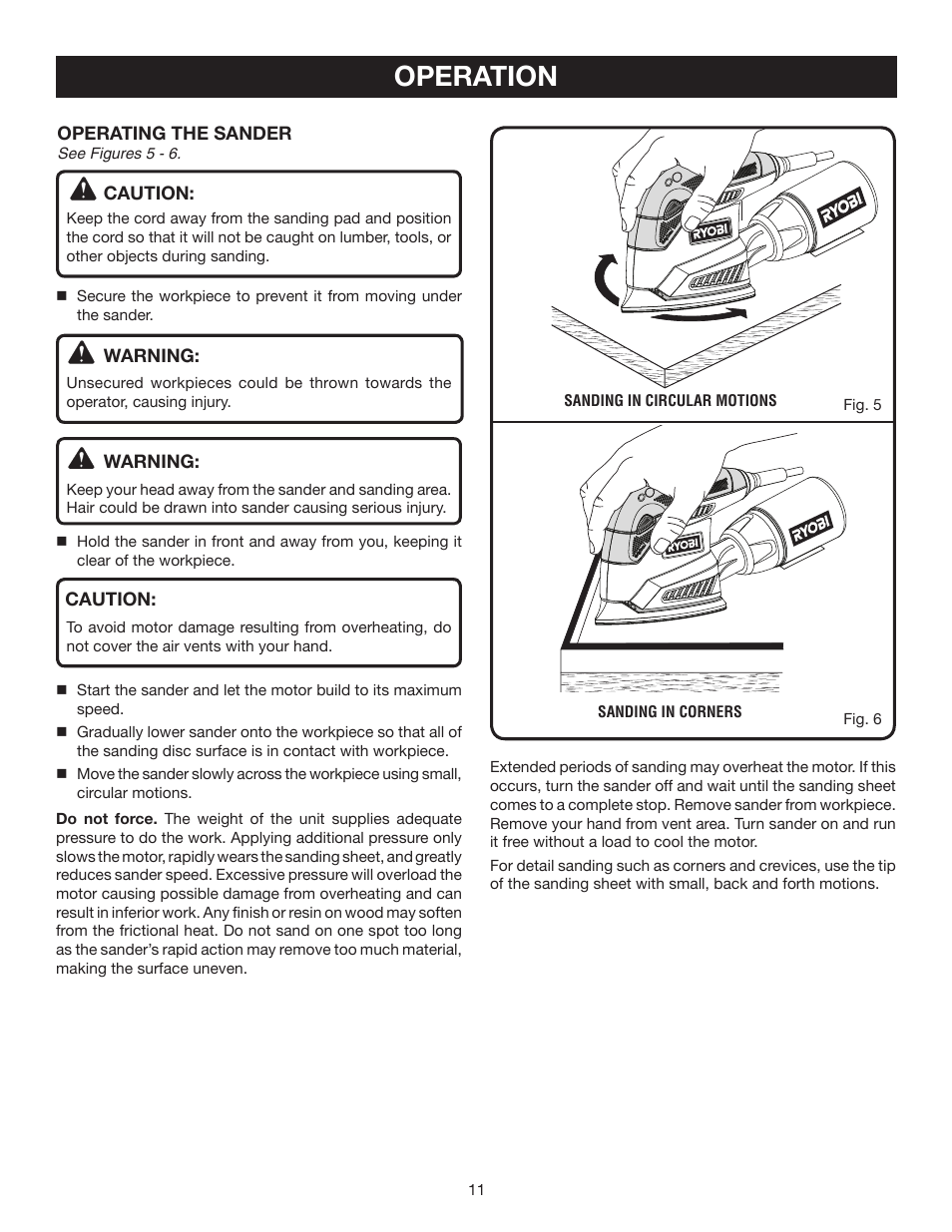 Operation | Ryobi CFS1503K User Manual | Page 11 / 14