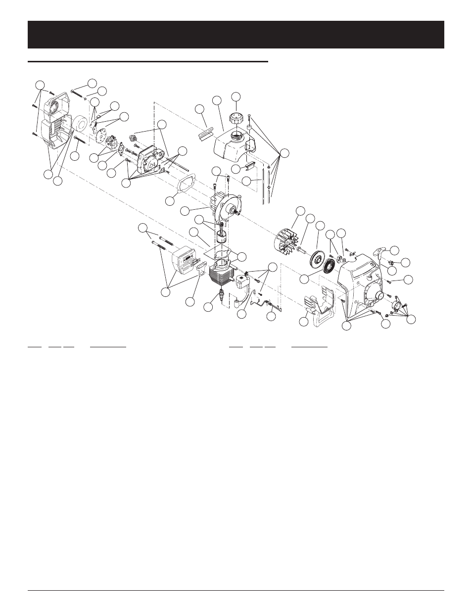 Parts list | Ryobi 2800r User Manual | Page 62 / 64