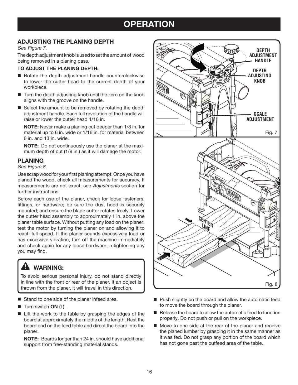Operation | Ryobi AP1301 User Manual | Page 16 / 22