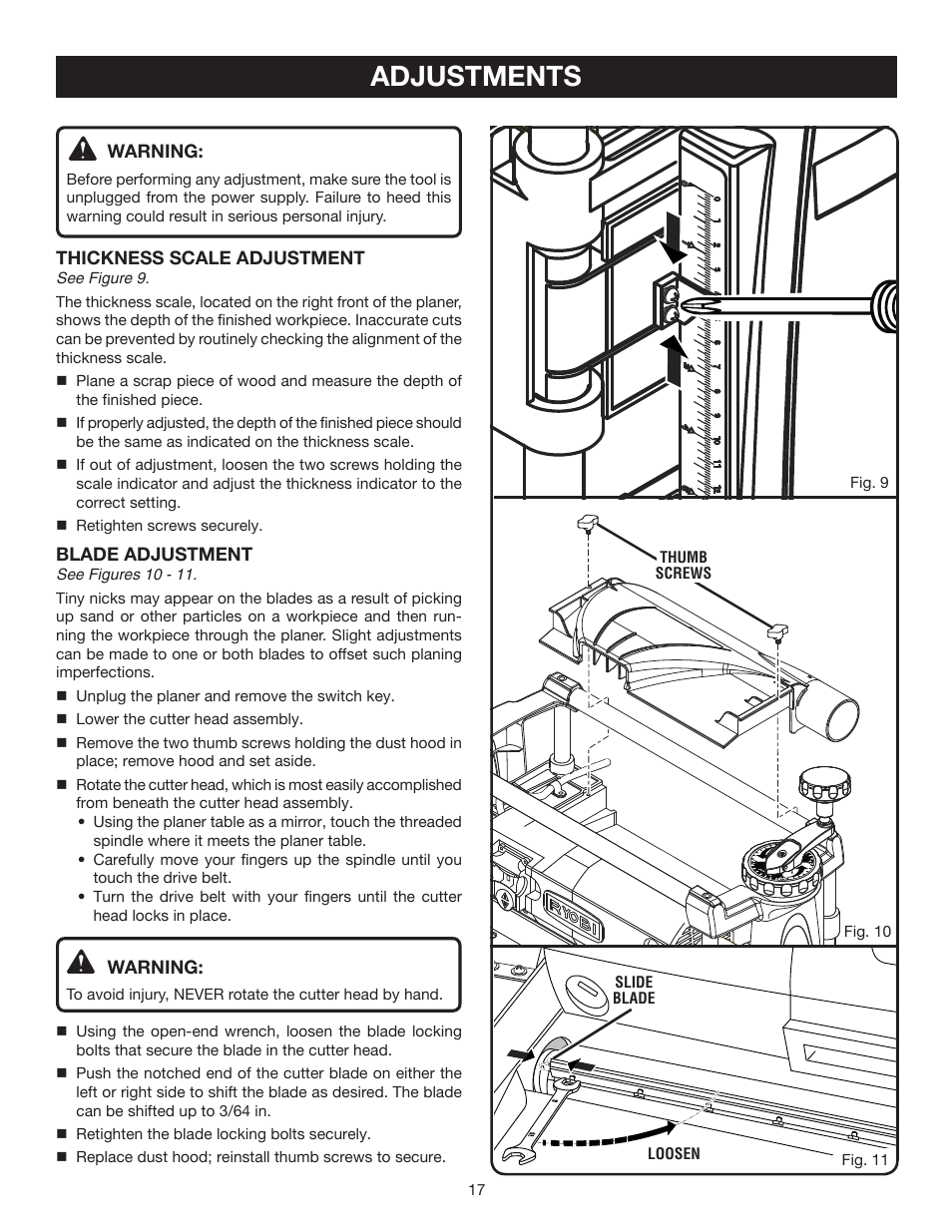 Adjustments | Ryobi AP1301 User Manual | Page 17 / 22