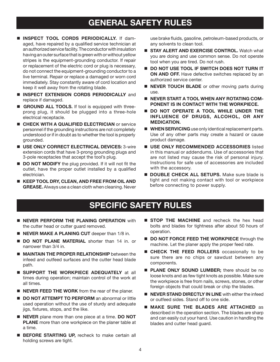 Specific safety rules general safety rules | Ryobi AP1301 User Manual | Page 4 / 22