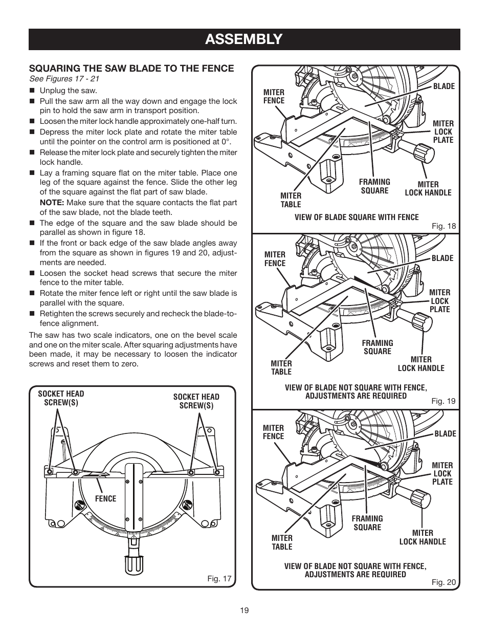 Assembly | Ryobi TS1342L User Manual | Page 19 / 96