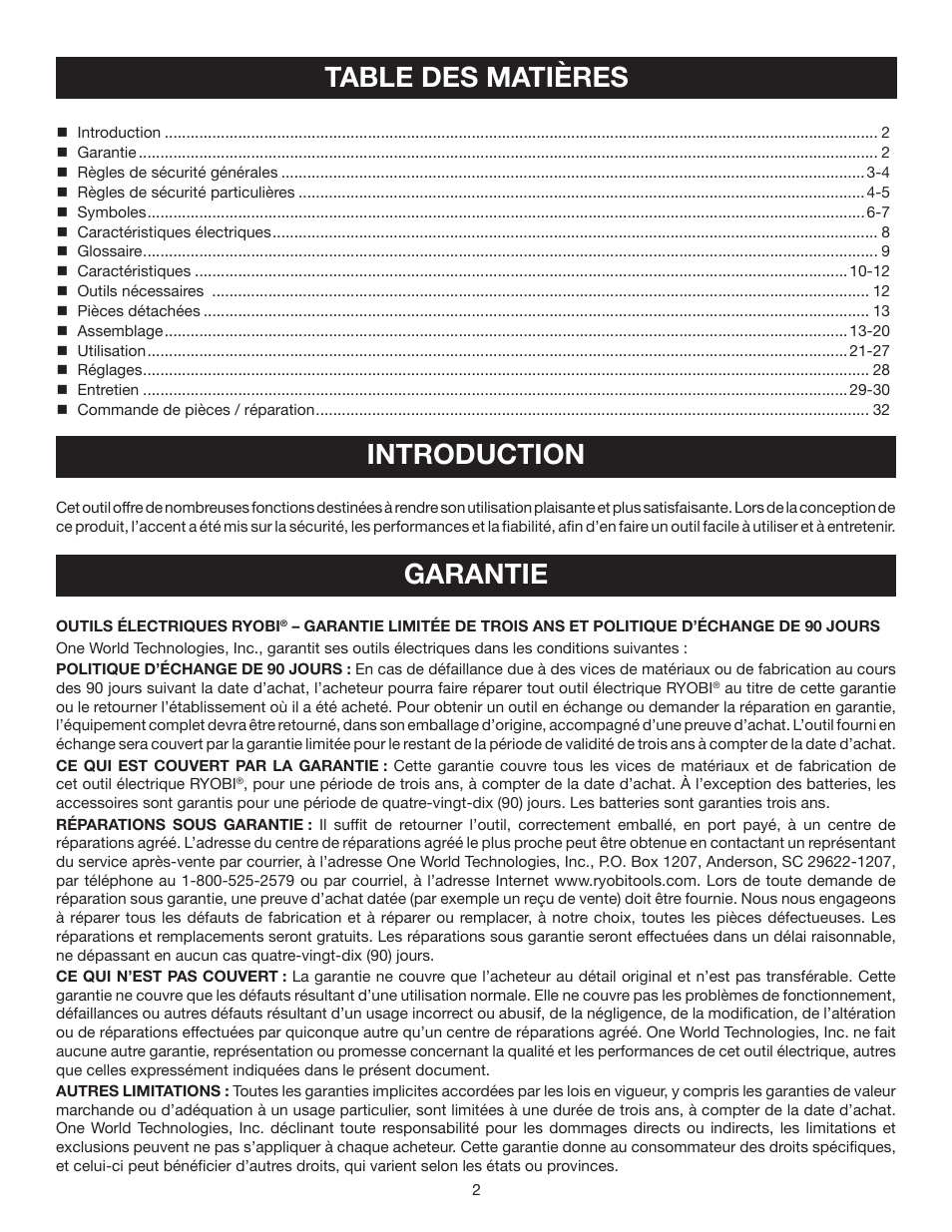 Ryobi TS1342L User Manual | Page 34 / 96