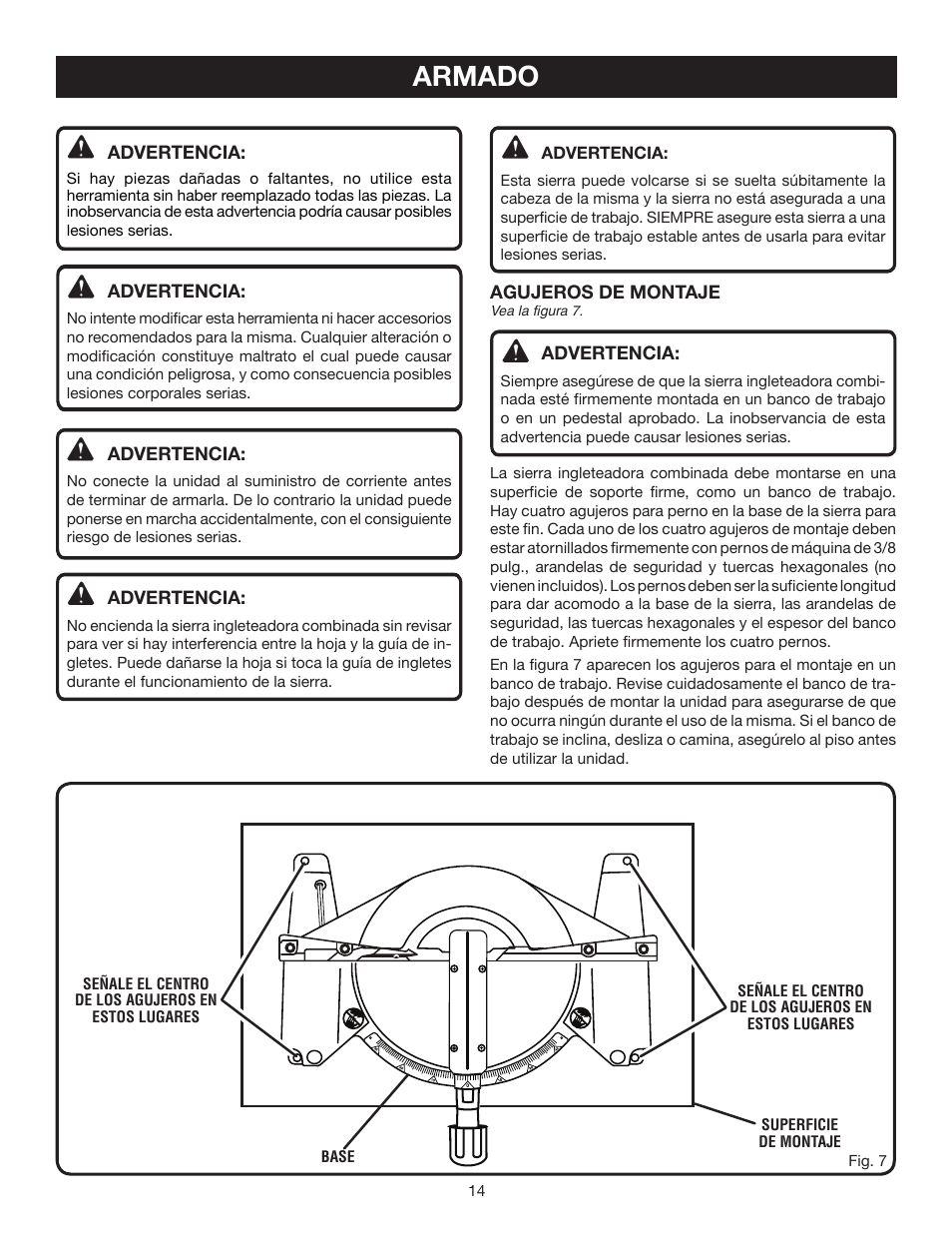 Armado | Ryobi TS1342L User Manual | Page 78 / 96