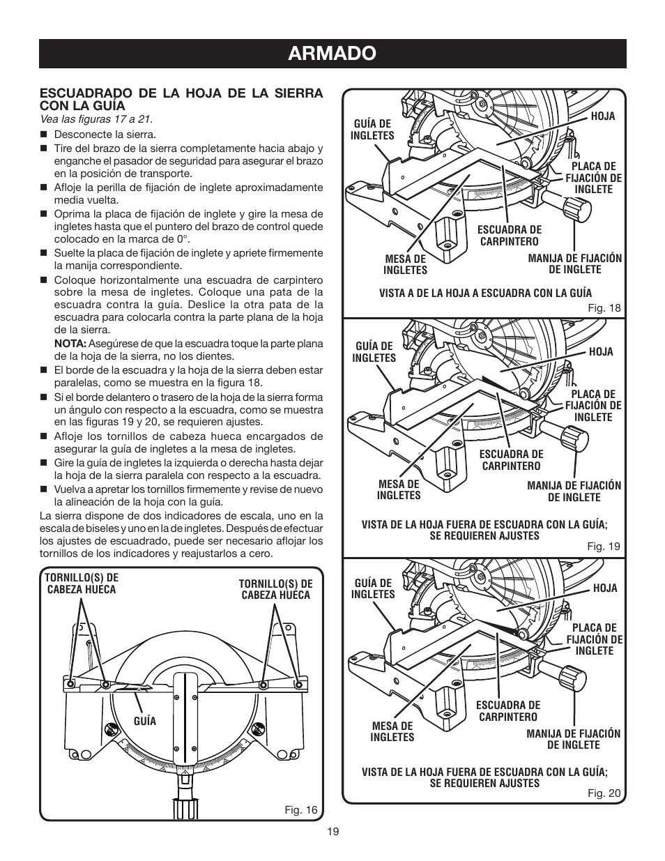 Armado | Ryobi TS1342L User Manual | Page 83 / 96