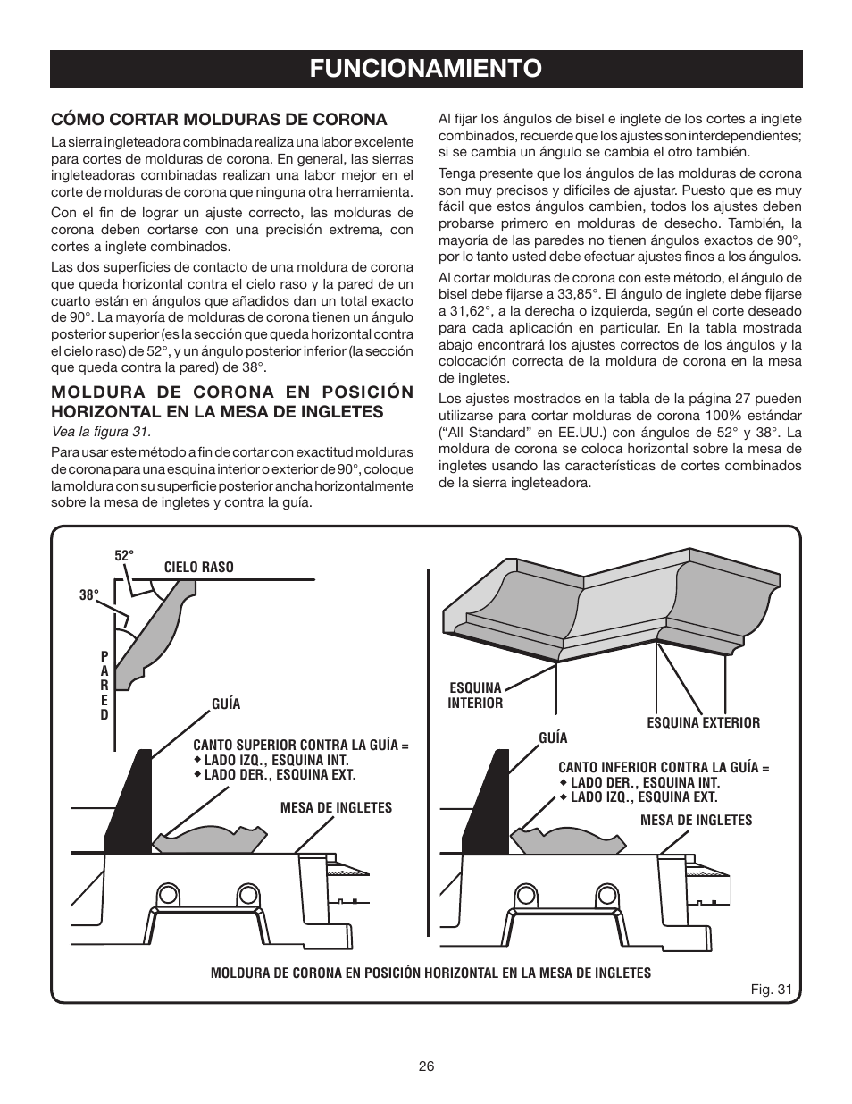 Funcionamiento | Ryobi TS1342L User Manual | Page 90 / 96