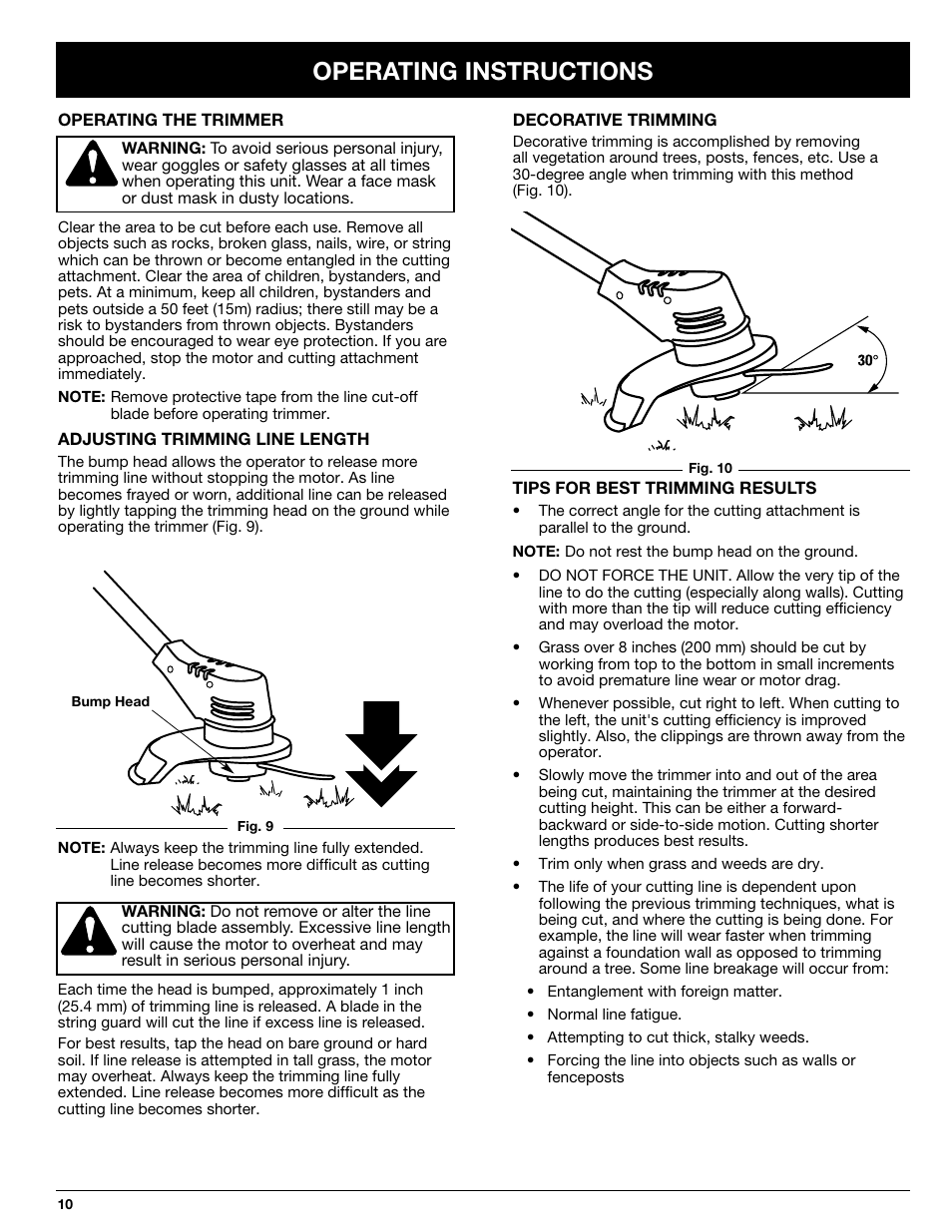 Operating instructions | Ryobi 155r User Manual | Page 10 / 16