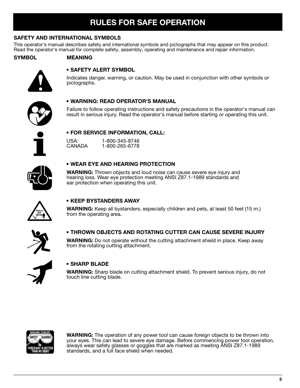 Rules for safe operation | Ryobi 155r User Manual | Page 5 / 16