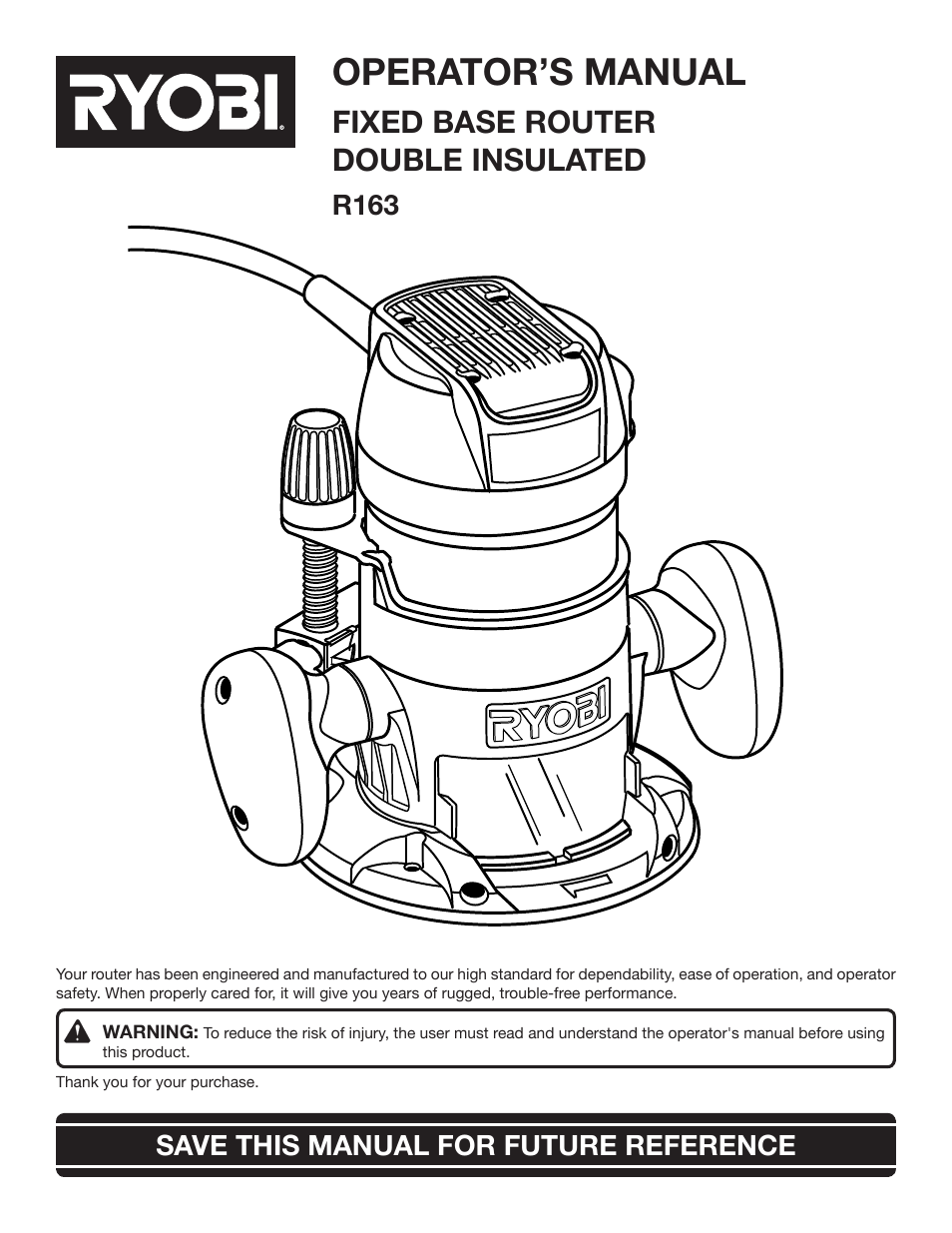 Ryobi R163K User Manual | 20 pages