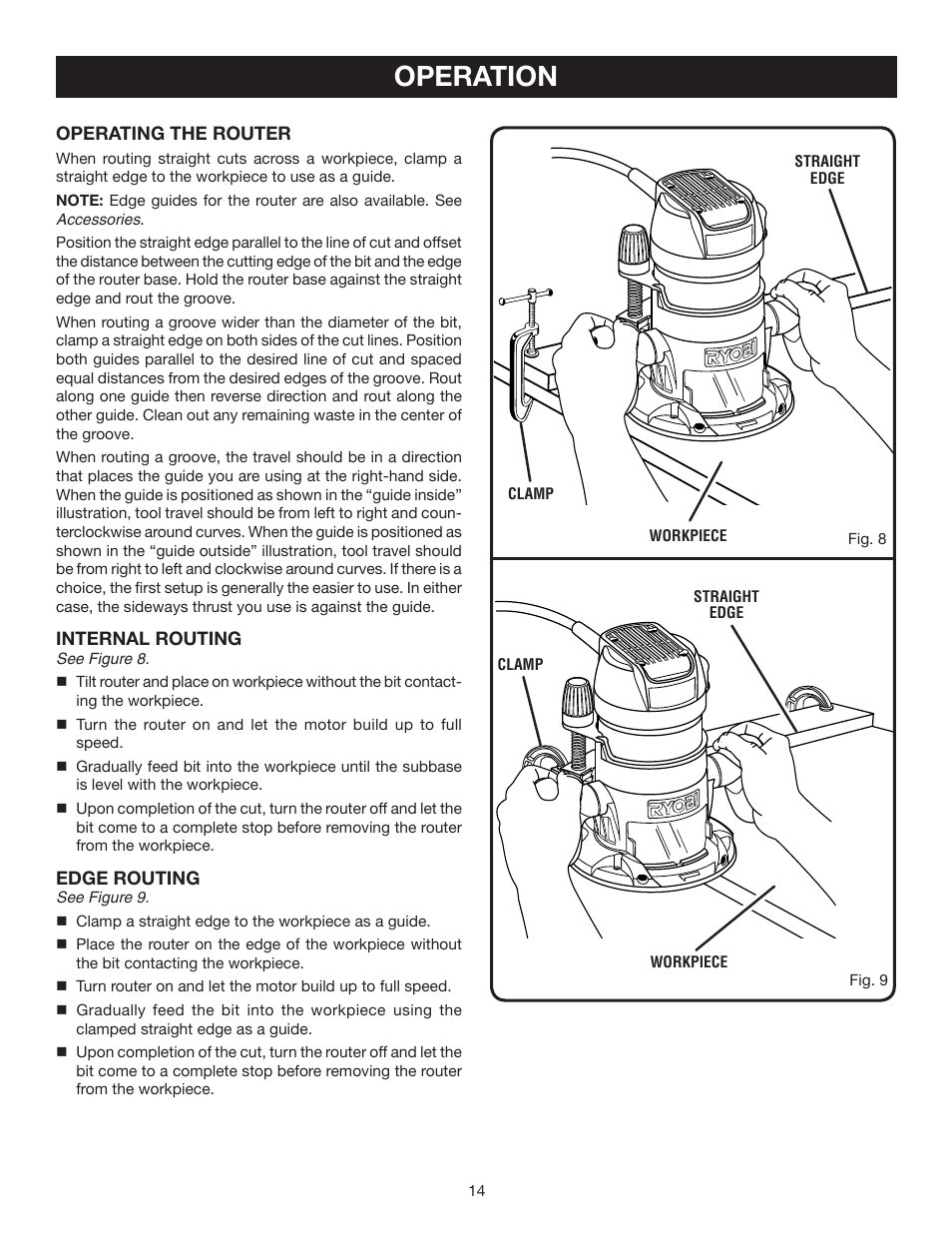 Operation | Ryobi R163K User Manual | Page 14 / 20